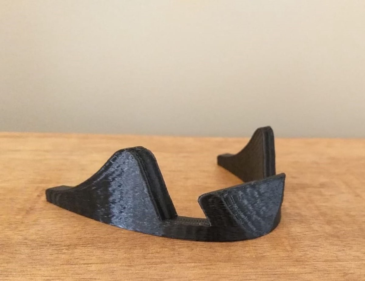 3D geprinte telefoonstandaard - Zwart 10 mm