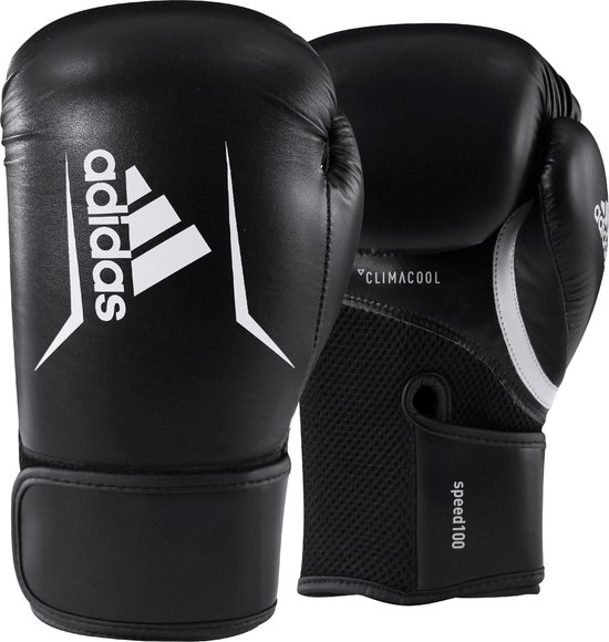 Adidas Speed 100 Bokshandschoenen Zwart/Wit -10 OZ
