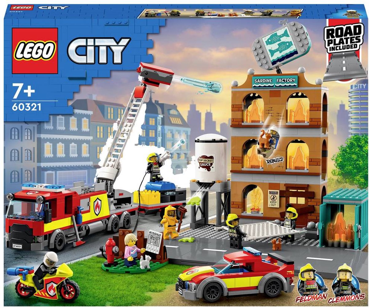 LEGO 60321 City Fire La Brigade des Pompiers, Jouet de Camion, Moto et  Remorque, avec Figurine de Chien, Garçons et Filles Dès 7 - Cdiscount Jeux  - Jouets