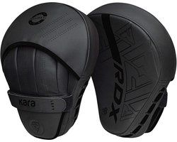 RDX Sports F6 Kara Focus Mitts - Stootkussens - Bokspads - Focus Pads - Matzwart - Set