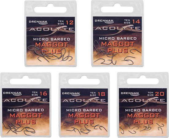 Foto: Drennan acolyte maggot plus spade micro barbed 10pcs maat 18