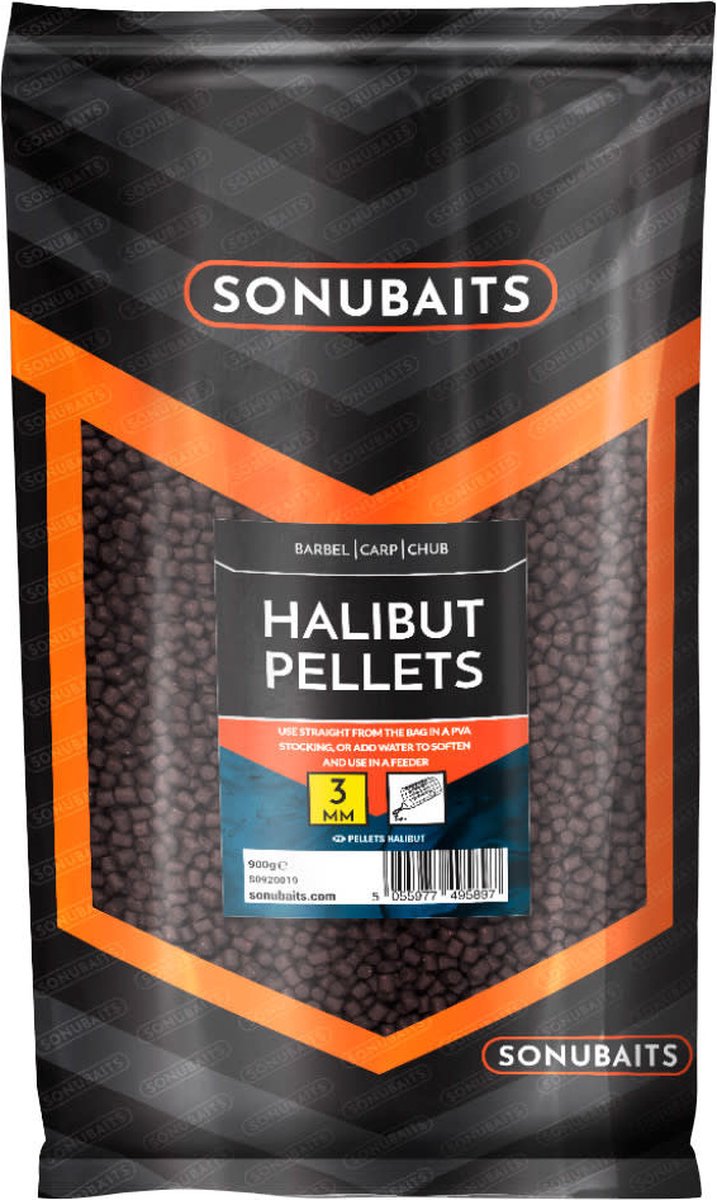 Sonubaits Halibut Pellets - 4mm - 900g - Zwart