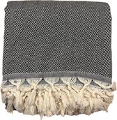 Trimita - Visgraat - Sprei Grand foulard - 100% Katoen - 200x240 cm - Zwart