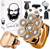 Rasoir 6-en-1 Homme - Tondeuse - Sansbeauté® Skull Edition V2 | 7 Head - Wet & Droog - Rasoir Electric Head Face et cheveux - Tête de rasage chauve - Accessoires - Électrique