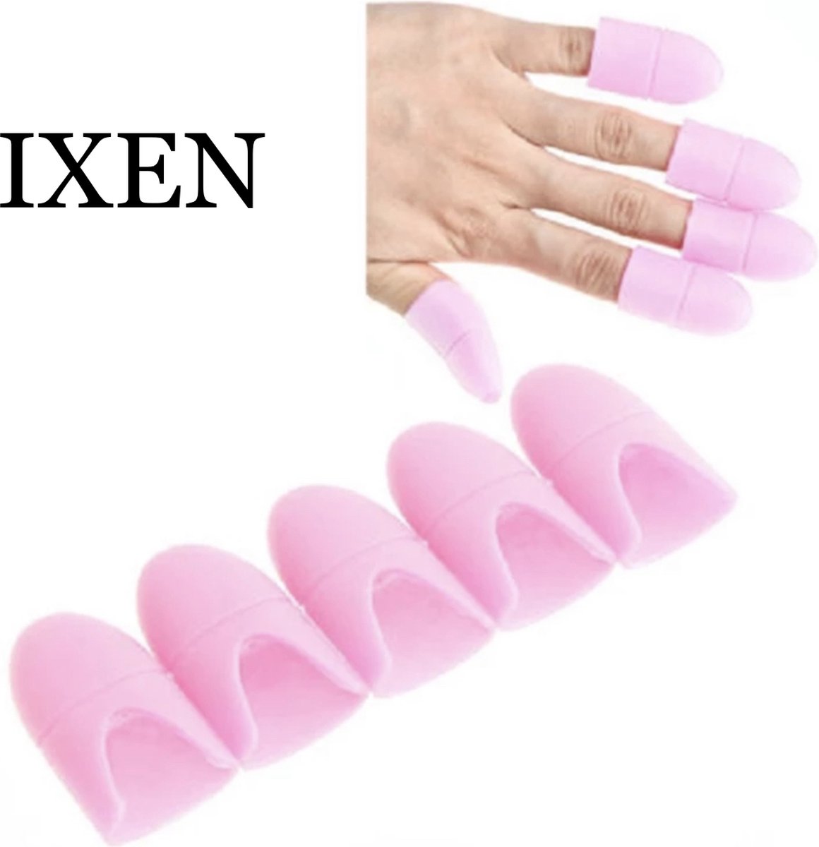 Nagellak Remover Clips - Siliconen - Comfortabel - Nagelclips - Hoge kwaliteit - 10 Stuks - Roze - IXEN