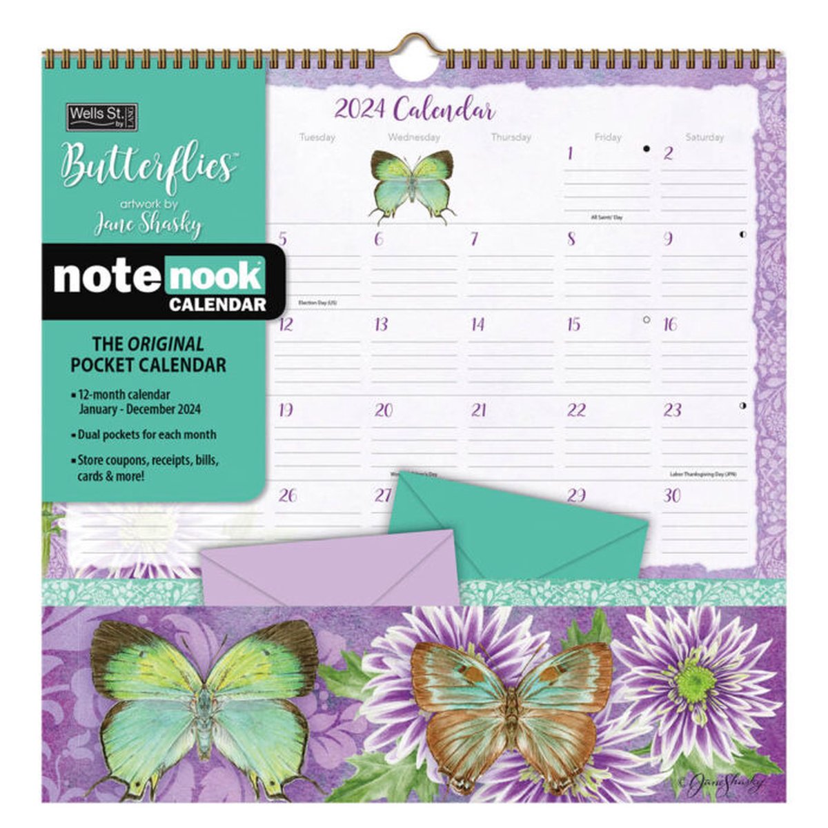Butterflies Pocket Note Nook Kalender 2024