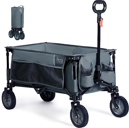 Trolley Camping Portabel / Chariot pliable sur roulettes avec poignée  réglable, pour