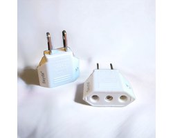 Seyda® Originele Hoge Kwaliteit Reisstekker Wereldstekker - EU naar USA - Travel Adapter - Europa naar Amerika - Wit - (2 Stuks)