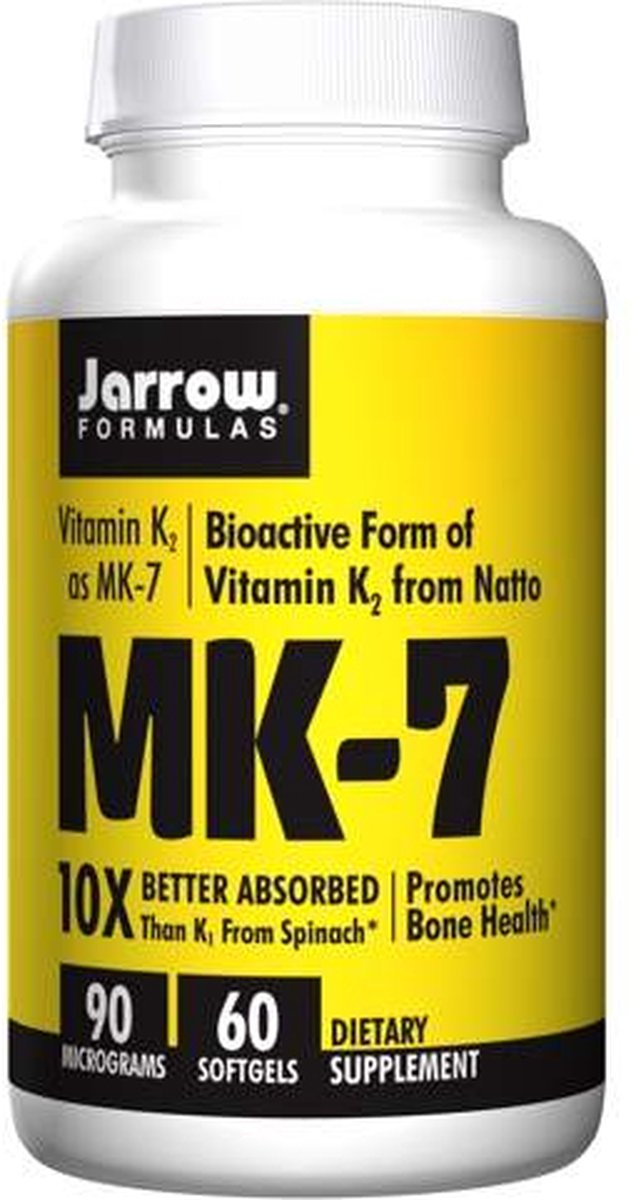 K - MK7 90mcg 120 softgels grootverpakking - menaquinon vitamine K2 | Jarrow Formulas