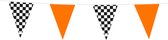 Formula-1 vlaggenlijn oranje zwart wit geblokt.