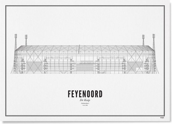 Feyenoord WIJCK Print De Kuip, 40x30cm