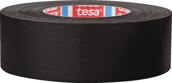 Tesa 4651 textieltape - 50 meter per rol - zwart breedte 50 mm