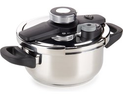 Rosmarino Pour & Cook Snelkookpan - Snelkookpan 4 liter - Pressure Cooker - Snelkookpan inductie - Snelkookpannen - Geschikt voor alle warmtebronnen - RVS
