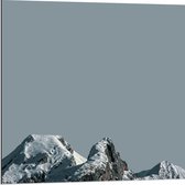 Dibond - Bergen - Bergtop - Sneeuw - 80x80 cm Foto op Aluminium (Met Ophangsysteem)