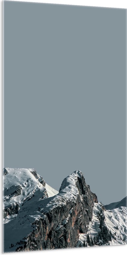Acrylglas - Bergen - Bergtop - Sneeuw - 100x200 cm Foto op Acrylglas (Wanddecoratie op Acrylaat)