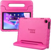 HappyCase Housse pour Tablette Kinder Convient pour Lenovo Tab M10 Gen 3 (10.1) | Couverture adaptée aux enfants | Couvercle de protection | Couverture pour enfants | avec poignée et support | Rose