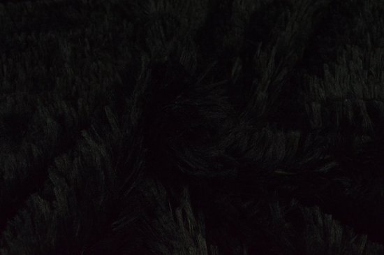 30 mètres de tissu fourrure - Poil long - Zwart - Tissu peluche op rol