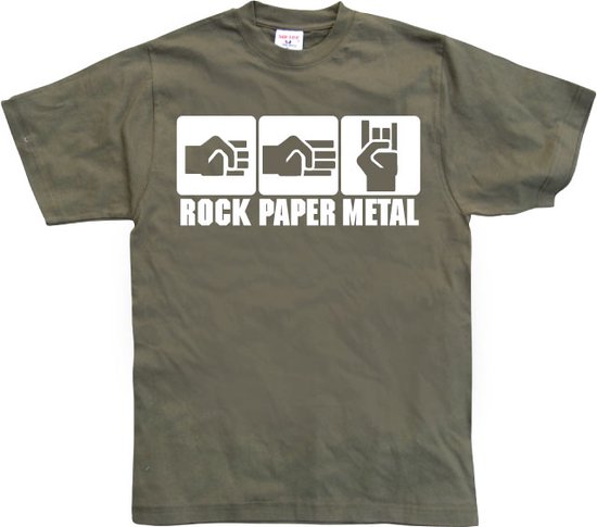 Rock-Paper-Metal - Large - Olive