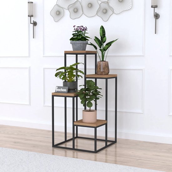 Pochon Home - Table à plantes - 4 Plantes - Métal - Support à