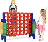 Mara 4 op een rij Spel XL - Voor Kinderen en Volwassenen - Klassiek Spel - 42 Ringen - Speelbordsets - Rood Blauw - 120 x 42 x 104 cm