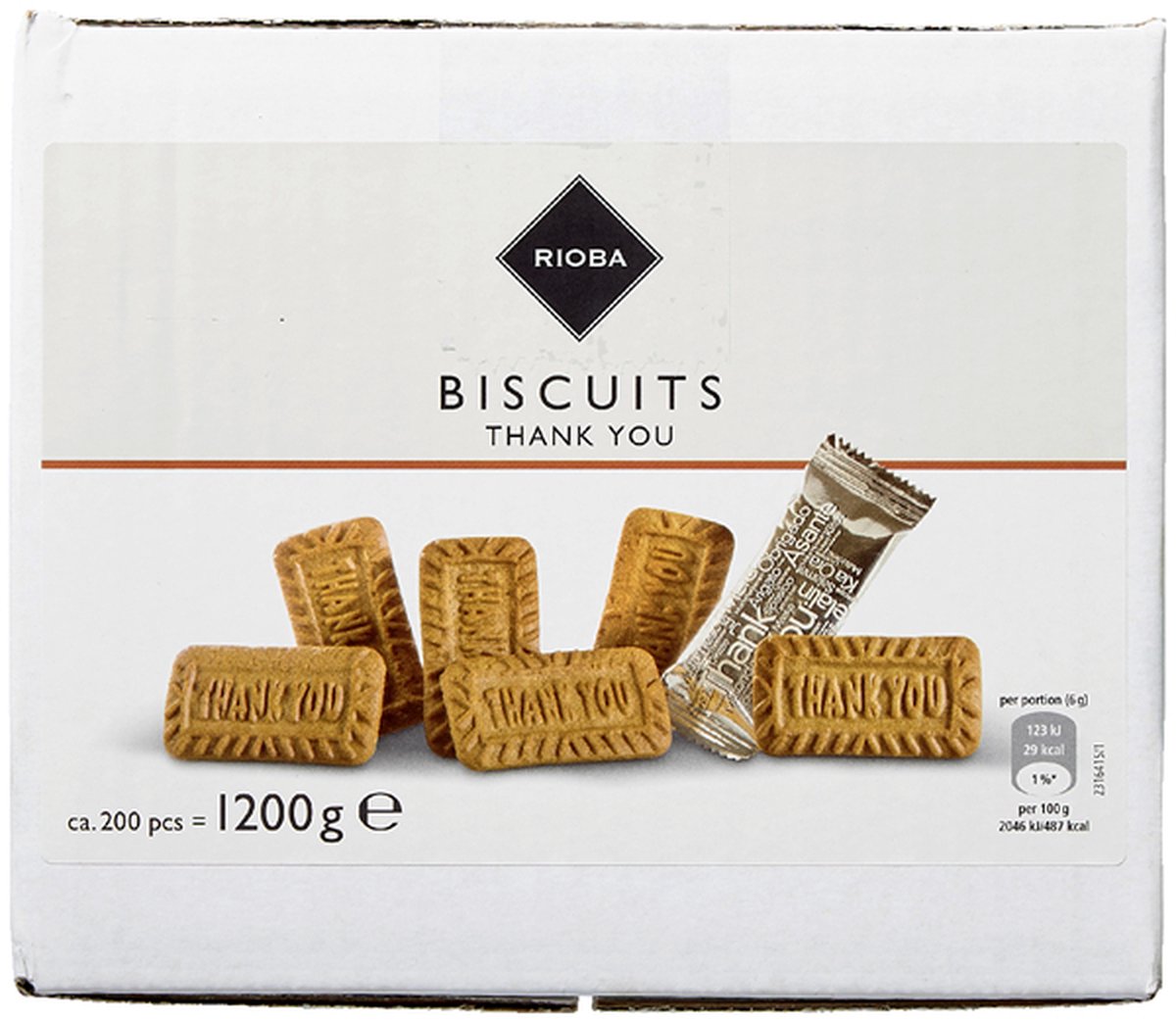 RIOBA Thank You koekje 200 stuks 1200 g