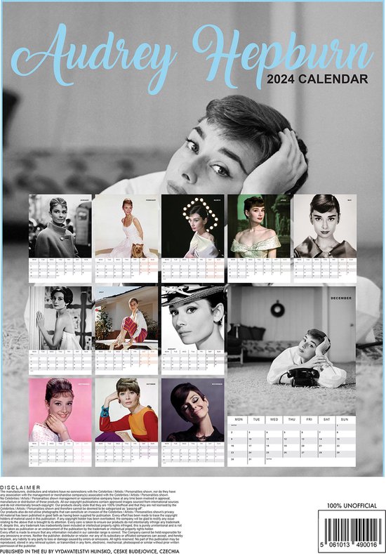 Audrey Hepburn Kalender 2024 A3