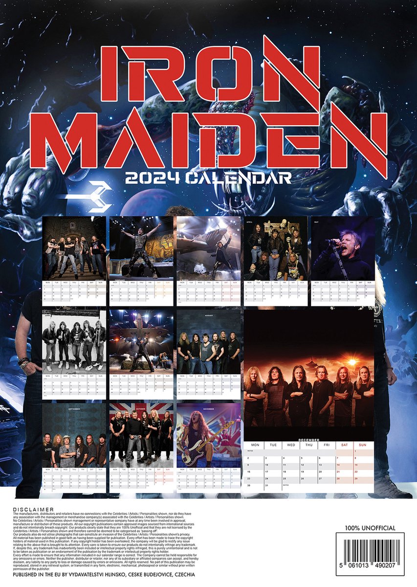Iron Maiden Kalender 2024 A3 bol