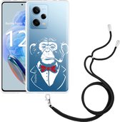 Cazy Hoesje met koord geschikt voor Xiaomi Redmi Note 12 Pro 5G Smoking Chimp
