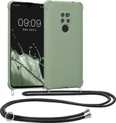 kwmobile telefoonhoesjegeschikt voor Huawei Mate 20 - Hoesje van siliconen met telefoonkoord - In grijsgroen