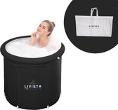 Livista® - Premium Zwart Zitbad - Opblaasbaar - Inclusief Draag-/Opbergtas en Pomp - Opblaasbare badkuip - IJsbad - Met Afsluitbaar Dek