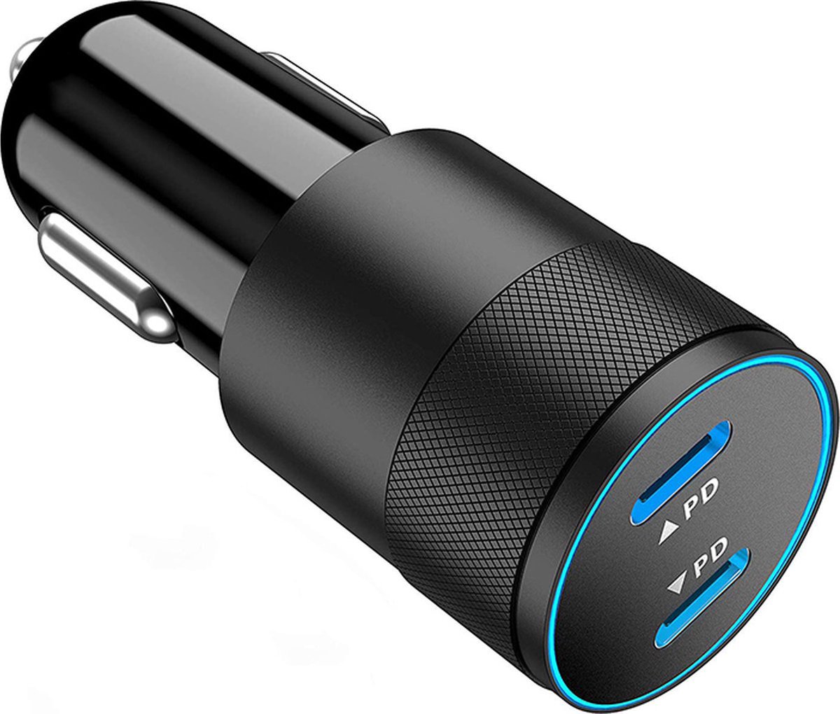 MMOBIEL Autolader Dual USB-C - 40W - 2 Poorten Type-C Snellader Sigarettenaansteker Power Delivery Telefoon Oplader Auto Adapter Universeel - Zwart