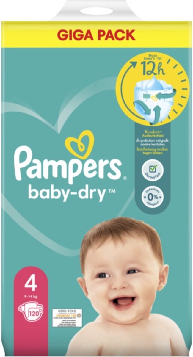 Couches Pampers Baby-dry taille 4 9-14kg 45 pièces acheter à prix