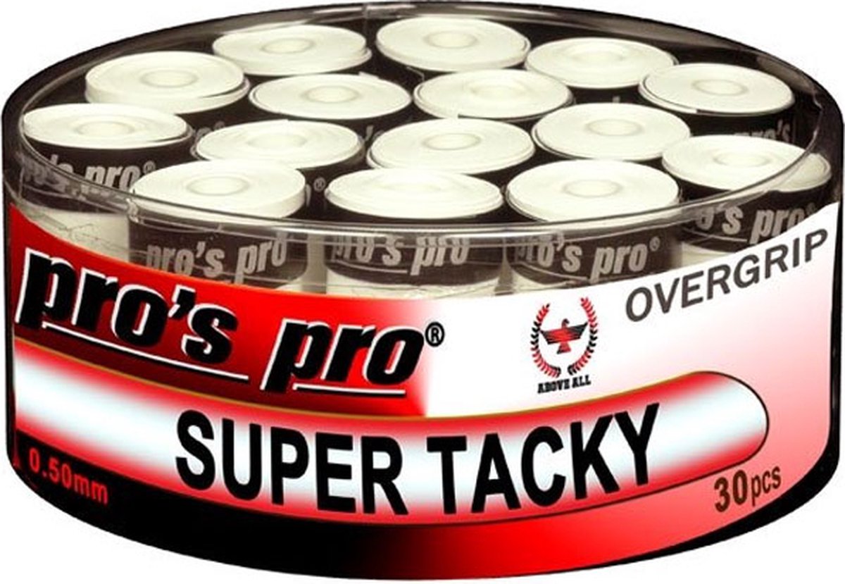 Pro's Pro Super Tacky overgrip wit 30 stuks - Approach-Sports