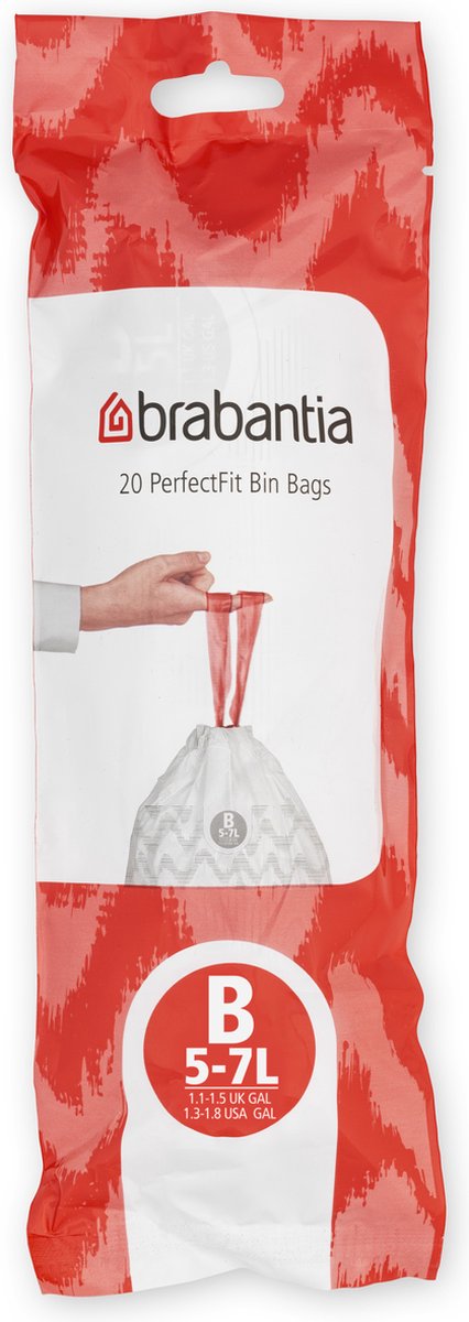 Goedkoopste Brabantia PerfectFit Afvalzak met trekbandsluiting - 5-7 l - Code B - 20 stuks