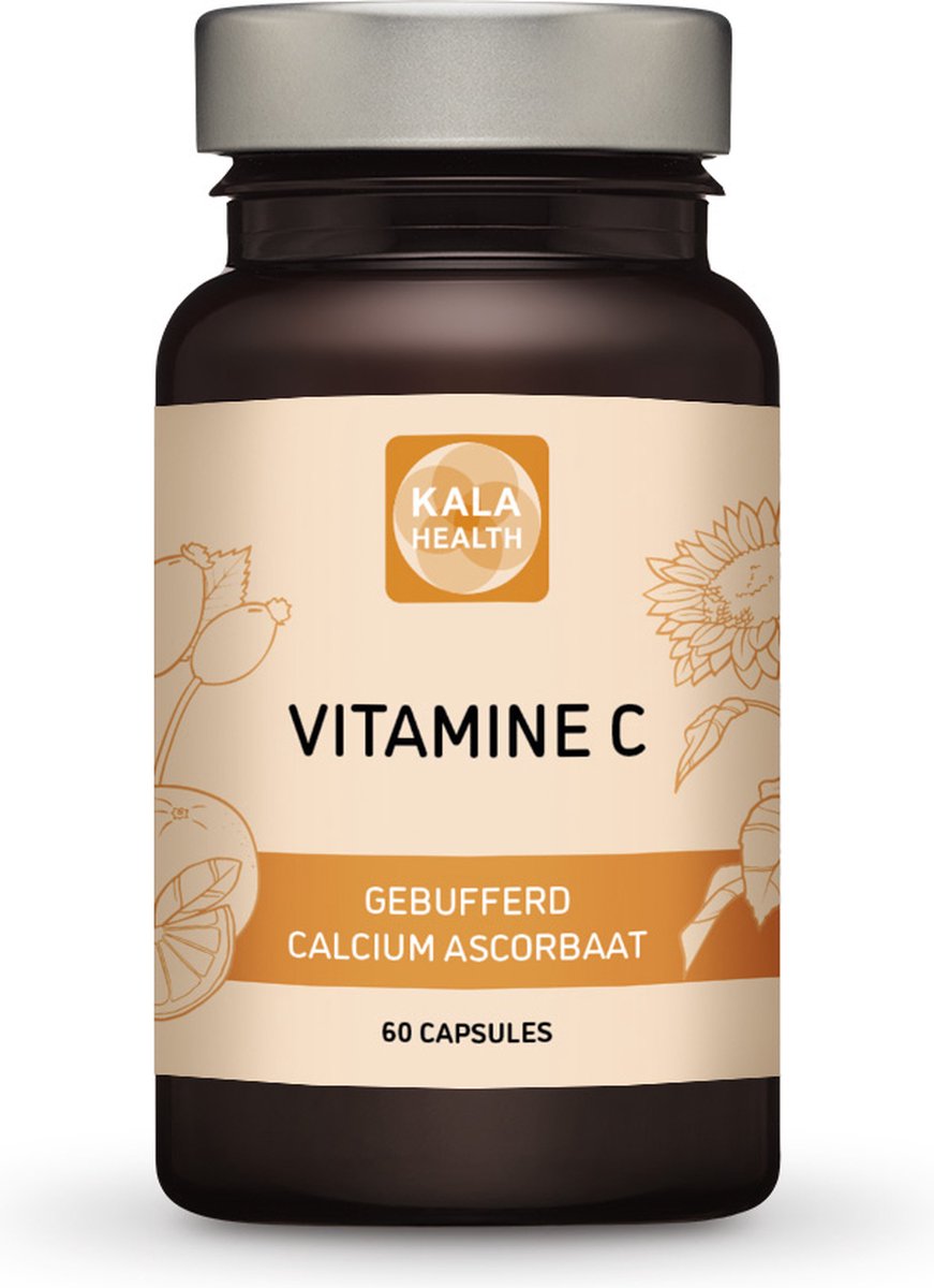 Goedkoopste Calcium Ascorbaat 600mg - 60 Capsules - Gebufferde Vitamine C Supplement - goed opneembaar - Kala Health