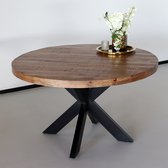 Table à manger ronde bois de manguier 120cm Table à manger industrielle ronde marron Jones manguier durable