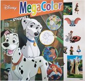 Disney - Megacolor Oranje - Kleurboek met +/- 130 kleurplaten en 1 vel stickers - Disney Classics - knutselen - kleuren - tekenen - creatief - verjaardag - kado - cadeau