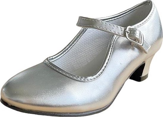 Elsa & Anna schoenen zilver - Spaanse Prinsessen schoenen - maat 29 (binnenmaat 19 cm) bruidsmeisje communie feest