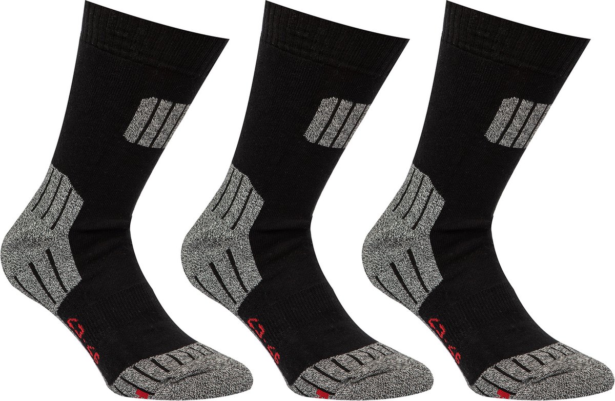 3-Pack Koele Naadloze Wandelsokken- -43-45-Walking-Experience Zwart