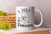 Mok I Love my Pomeranian - pets - honden - liefde - cute - love - dogs - dogs - dog mom - dog dad- cadeau - huisdieren