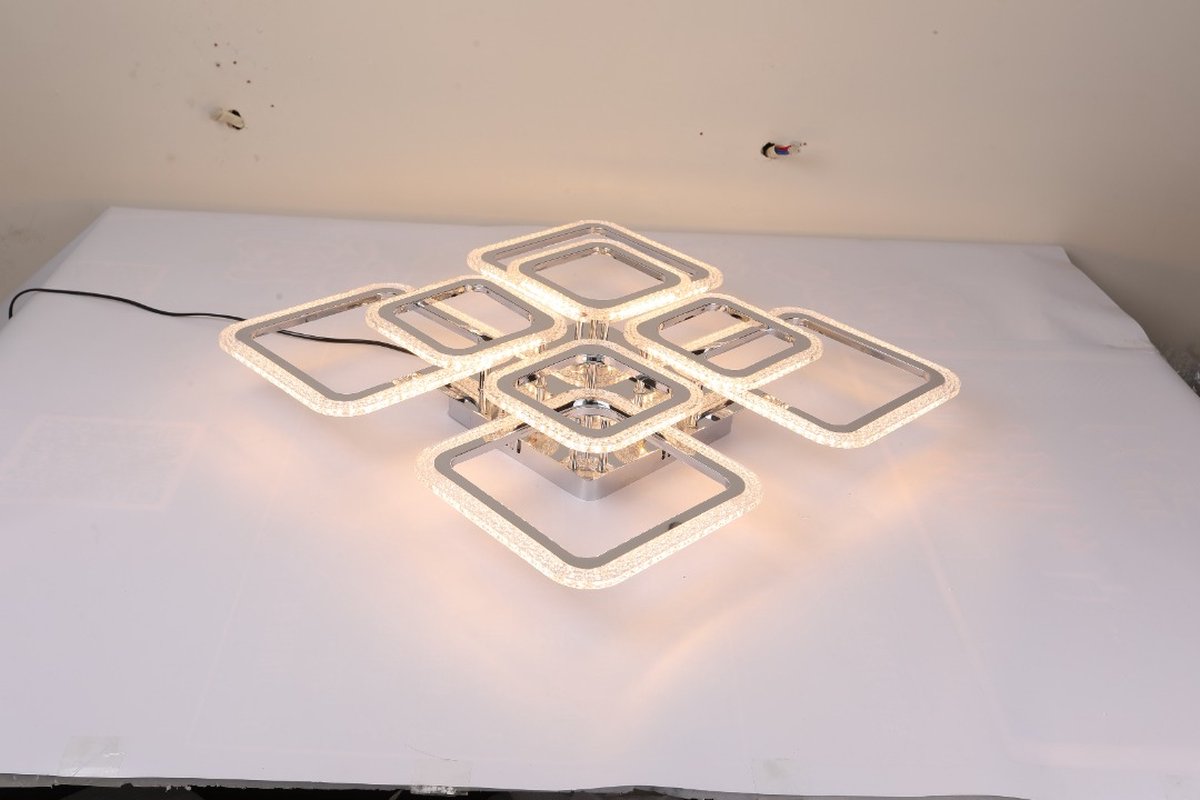 Plafonnier en Crystal 4x4 - Avec télécommande - Lampe Smart - Dimmable avec
