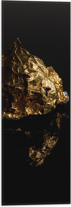 Vlag - Gouden Vlak op Zwarte Achtergrond - 20x60 cm Foto op Polyester Vlag