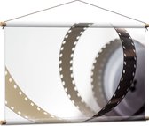 Textielposter - Zwart met Wit Vintage Filmrolletje - 90x60 cm Foto op Textiel