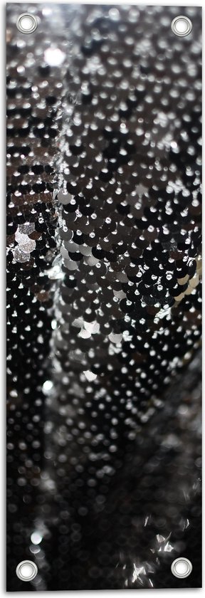 Tuinposter – Close-up van Zilveren Stof - 20x60 cm Foto op Tuinposter (wanddecoratie voor buiten en binnen)