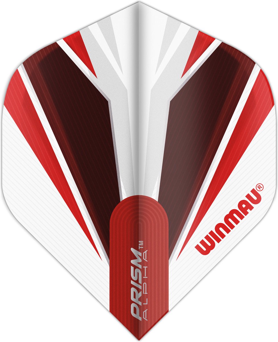 WINMAU - Prism Alpha Wit en Rood Dartvluchten - 1 set per pakket (3 vluchten in totaal)