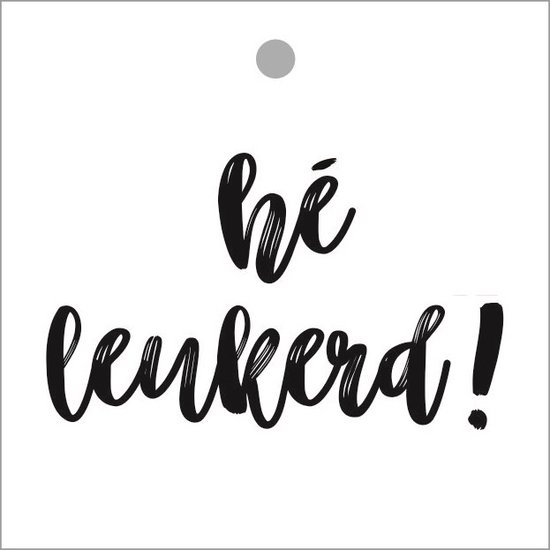 Luxe Bloemenkaartje - Cadeaukaartje - Label - Wenskaartje - 7x7cm - Wit - Hé Leukerd - 20 Stuks - Met Boorgaatje