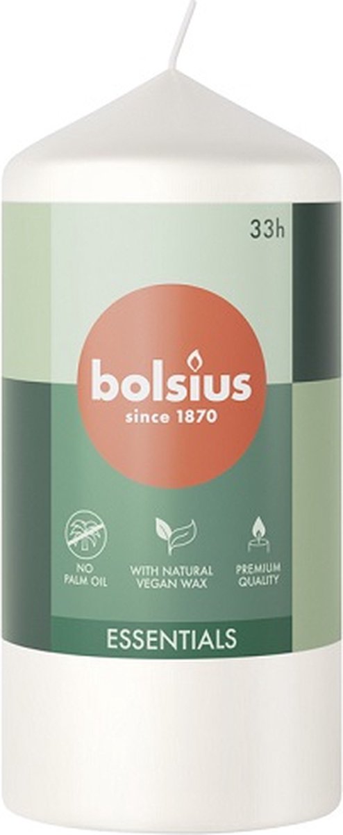 Bolsius 4 stuks Bolsius witte stompkaars 120/58 (33 uur) cloudy white