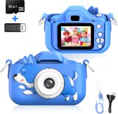 Ilona® Digitale Kindercamera HD 1080p - Speelgoedcamera - 32GB micro sd kaart - Fototoestel Voor Kinderen - Hond Blauw