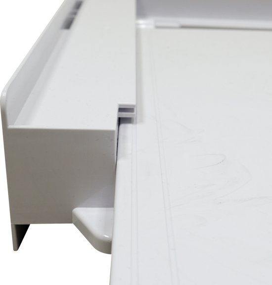 Scanpart kunststof tussenstuk voor wasmachine en droger met werkblad inclusief spanband - Geschikt voor AEG Bosch LG Miele Samsung Siemens Zanussi Whirlpool - Stapelkit - Alternatief voor SKS101 - Universeel - Scanpart