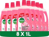 Dettol - Allesreiniger - Power & Fresh Kersenbloesem - 8 x 1 Liter - Voordeelverpakking